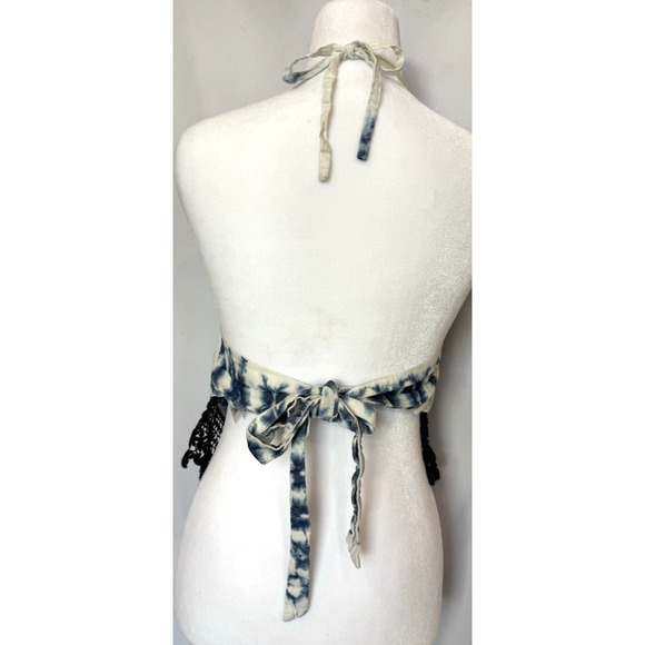 Y2K Guess Crochet Handkerchief Halter Tank Top Size S Tye Die Boho Beach Vaca - Picture 6 of 9